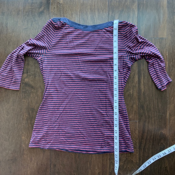 GAP Shirt Striped Boat Neck Red and Blue. Size S. - Picture 6 of 7